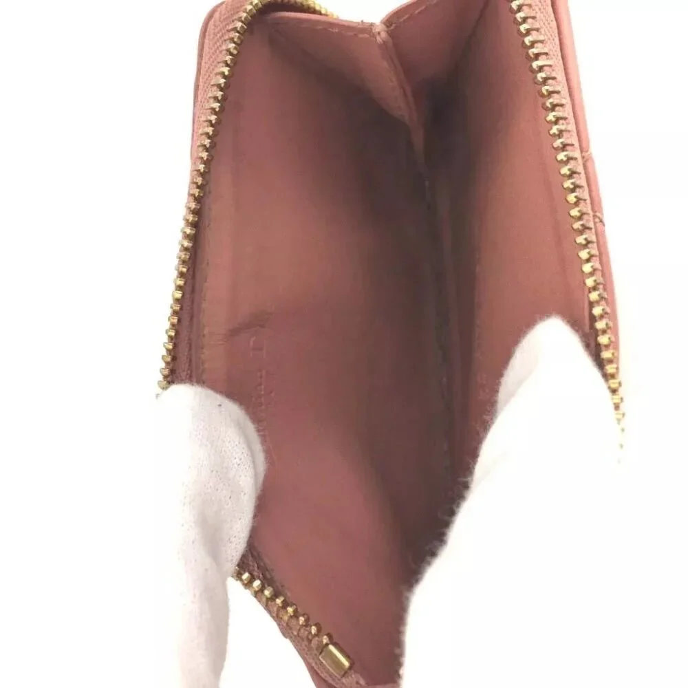 Christian Dior Cannage Leather Coin Purse Wallet Pink/4BB0782